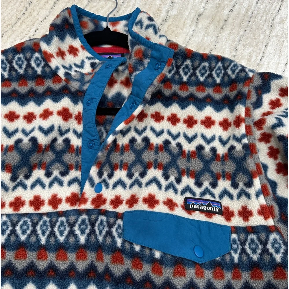 🚫SOLD🚫Patagonia Synchilla Snap T Fleece Pullover Cliff Underwater Blue - Picture 3 of 6